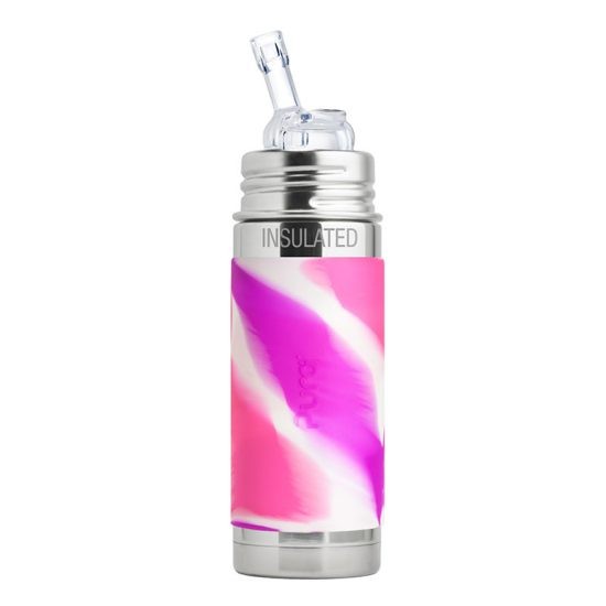 Purakiki ISO-Strohhalmflasche 250ml pink swirl