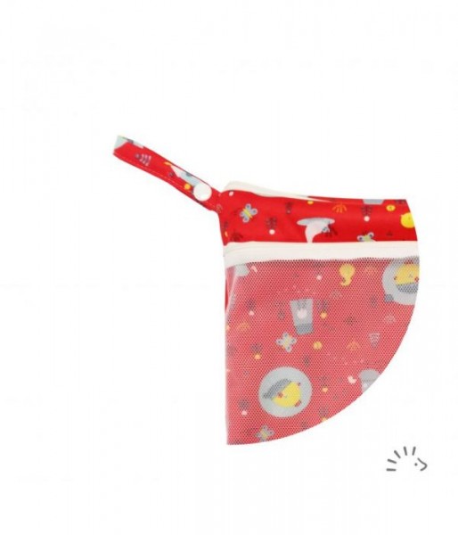 Popolini Wetbag mit Netztasche Birdy Red