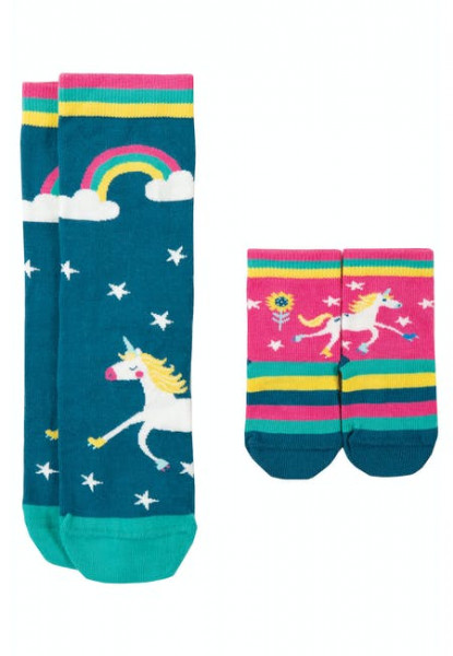 Frugi Me & You Matching Socks Unicorn Multipack