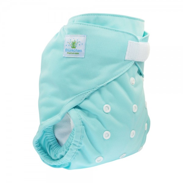 Blümchen Überhose Klett türkis vorgewaschen